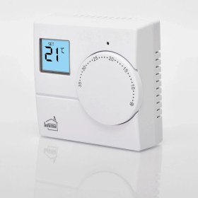 Resim İnferno Inferno TRT030DN Kablolu Dijital Oda Termostatı Beyaz Renkli LCD Ekranlı Hassas Ölçüm 
