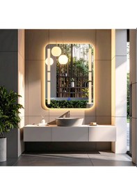 Resim Drayno Günışığı Lazer Kumlamalı Lavabo & Banyo Aynası Dokunmatik Sensörlü 65 X 90 Cm 