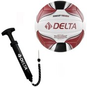 Resim Delta Rivo No 5 Dikişli Voleybol Topu Beyaz Bordo + Pompa Beyaz - Bordo 