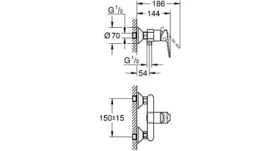 Resim Mena Rise Bauedge Duş Bataryası- 23636000 