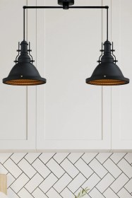 Resim İkili Spor Siyah Avize Modern Dekoratif Sarkıt Lamba Resatoran Showroom Fitness Ana Okulu Ev Siyah 