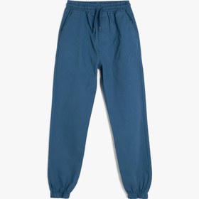 Resim Erkek Çocuk Beli Bağlamalı Cep Detaylı Pamuklu Jogger Pantolon 