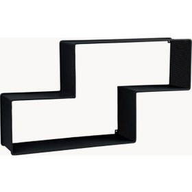 Resim Dedal Metal Saclı Duvar Rafı Dekoratif Siyah 