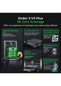 Resim Creality Ender 3 V3 Plus 3d Yazıcı 2024'te Yeni 600 Mm/sn Tam Metal Gövde Yükseltilmiş Ekstruder Hızlı Değiştirilebilir Nozul Yeni Profesyonel Oyuncular, Eğitim Endüstrisi Vb. İçin Büyük Baskı Boyutu 