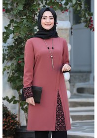 Resim Raika Moda Lazer Kesim Detaylı Büyük Beden Tesettür Takım Kiremit 