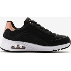 Resim Skechers Uno Gen1 - Zip And Stride Büyük Kız Çocuk Siyah Sneakers 310554l Bkrg Siyah 