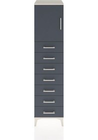 Resim Hyperion Dolap Tek Raflı 7 Çekmeceli Tek Kapaklı 44x44x182 Aytaşı-antrasit Aytası 