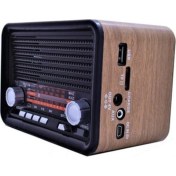 Resim Şarjlı Nostaljik Radyo, Siyah, Taşınabilir ve Şık Tasarım 