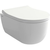 Resim Bocchi V-tondo Rimless Kısa Asma Klozet Beyaz 1417-001-0128 Kapak Dahil 