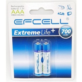 Resim Pil 700 Mah Şarj Edilebilir Aaa 1.2V Nı-Mh 2'li Ince Kalem Pil Efcell HR03-MICRO 