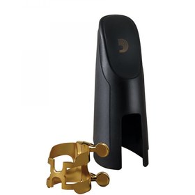 Resim D'Addario HTS1G Tenor Saksafon H-Ligature ve Kapak Seti | Altın Kaplama (Gold) Harrison Tarzı Tasarım, 4 Noktadan Eşit Baskı ile Maksimum Rezonans 