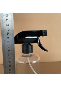 Resim 500 Ml Siyah Tetik Spreyli Uzun Silindir Plastik Şişe , 500 Cc Spreyli Plastik Şişe X 4 Adet 