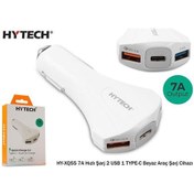 Resim Hytech Hy-Xq55 Type-C + Çift Usb Çıkışlı Çakmak Şarj 7A Beyaz 