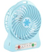 Resim Genel Markalar Taşınabilir 3 Kademeli Usb Girişli Şarjlı + Pil Mini El Fanlı Vantilatör Fan Mavi 