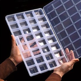 Resim Kapaklı 32 Bölmeli Şeffaf Plastik Düzenleyici - Küçük İşletmeler, Mağazalar ve Perakendeciler için Mükemmel 