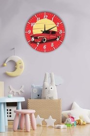 Resim Dekoratif Çocuk Odası Duvar Saati 35X35Cm Renkli BWDSCX35-0055 