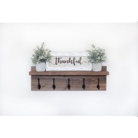 Resim Kuzela Ahşap Klasik Duvar Askılık. Ceviz 