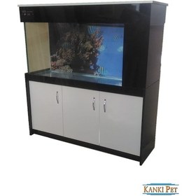 Resim Kanki Pet Yandan Sump Sistemli Mobilyalı Akvaryum Siyah 135 CM 