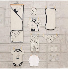 Resim Bebitof Minilamb Şemsyeli Ayıcık 10'Lu Zıbın Set 17023 Lacivert Çok Renkli 