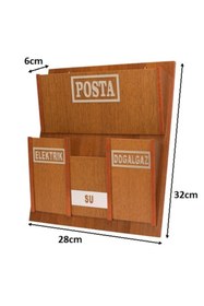 Resim SELENA Ahşap Ortak Fatura Ve Posta Kutusu 2 Renk Ceviz Akça 