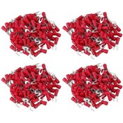 Resim Yaleker 4mm Çatal Tipi 22-16 Awg İzole Terminale Bağlantı Ucu, Elektrik Kablosu Bağlayıcı, 400 Adet 