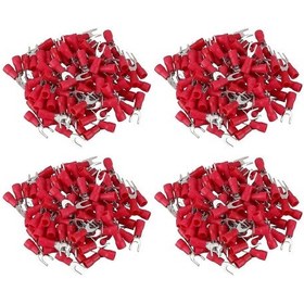 Resim Yaleker 4mm Çatal Tipi 22-16 Awg İzole Terminale Bağlantı Ucu, Elektrik Kablosu Bağlayıcı, 400 Adet 