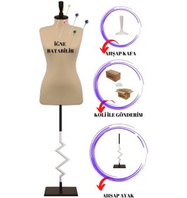 Resim 36 Beden Dekoratif Zig Zag Ayaklı İğne Batabilen Terzi Mankeni K 