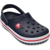 Resim Crocs Crocband Clog Çocuk Lacivert Kenarı Kırmızı Çizgili Terlik 