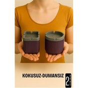 Resim ModaCar Kokusuz Dumansız Küllük - 2 li Küllük Seti Kafe Küllüğü Restoran Küllüğü Masaüstü Küllük 