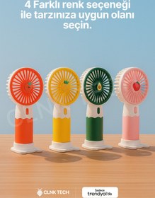 Resim CLNK 2 Si 1 Arada Mini Fan Vantilatör Masaüstü El fanı Turbo Üfleme Telefon Standlı Şarjlı Vantilatör 