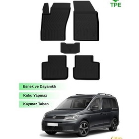 Resim Hitaks Vw Caddy 5 Paspas 2021+ Uyumlu Siyah 4d Havuzlu Oto Paspas 