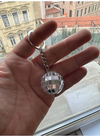 Resim Disko Topu Metal Anahtarlık Parlak Renkli Unisex Eğlenceli Aksesuar 