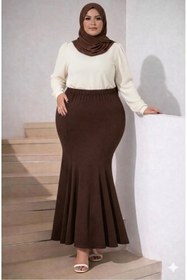 Resim CNG MODA Büyük Beden Likralı Kumaş Toparlayıcı Balık Etek 