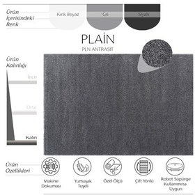 Resim Cool Halı Plain Antrasit Salon Halısı Yumuşak Çocuk Odası Halısı Kesme Yolluk Koridor Halı Dokuma Büyük Halı 