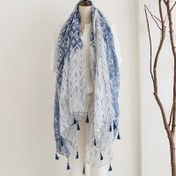 Resim Kadınlar için Boho Tarzı Hafif Eşarp, Dekoratif Püsküllerle Nefes Alabilen Polyester Şal, Bahar, Yaz ve Günlük Giyim için Güneş Koruyucu Sarma, Bahar Yaz Aksesuarı | Etnik İlhamlı Tasarım | Parlak Bitiş 