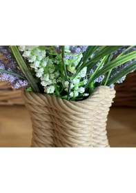 Resim Opencart Dört Köşe Sarmal Halat Vazo Sadece Plastik Aparattır 