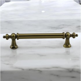 Resim Tuğra Metal 160 mm 16 cm Mobilya Mutfak Çekmece Dolabı Dolap Kulpu Kulbu Kulpları Antik Sarı 4 Adet 