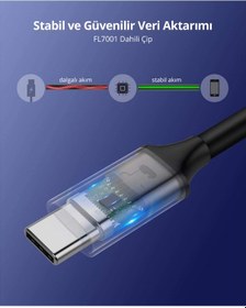 Resim Ugreen 50751 60W Thunderbolt USB3.1 GEN1 3A QC PD Hızlı Şarj Kablosu 1.5 Metre Siyah 