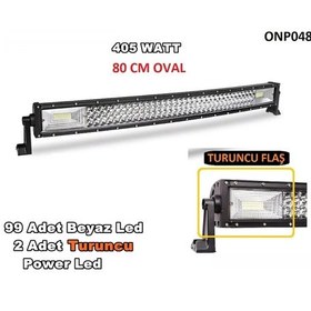 Resim Off Road Led Bar Turuncu Flaşlı Oval Kavisli 3 Sıra 80 Cm 99 Led (449789358) 