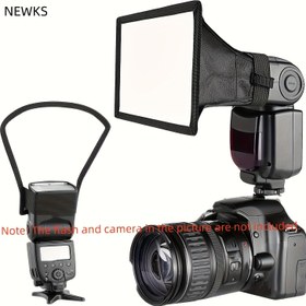 Resim NEWKS Katlanabilir ve Taşınabilir Kamera Speedlite Flaş Softbox ve Reflektör Difüzör Seti - Canon, Nikon ve Diğer SLR Kamera Flaşları için Uygun - Neewer TT560, TT850, TT860, NW561, NW670, VK750II Flaş - Taşıma Çantası Dahil 