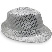 Resim Gümüş Payetli Fötr Şapka Yetişkin Boy 