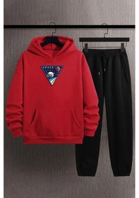 Resim Space Baskılı Eşofman Takımı Kırmızı 