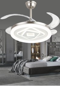 Resim Prime Aydınlatma Tavan Vantilatörü Aydınlatmalı Gizli Kanat Pervaneli Kumandalı Açılır-kapanır Kanat 3 Işık Rengi-11 