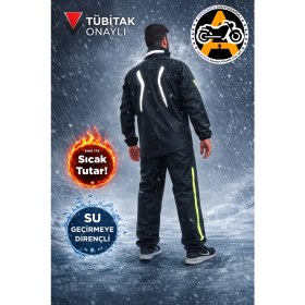 Resim Akgüneş Motogaraj Tübitak Onaylı Pvc Yağmurluk Seti - Su ve Rüzgar Geçirmez 