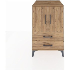 Resim Kronos Komodin 2 Raflı 2 Çekmeceli 2 Kapaklı 60x59x96 Çam-çam Çam 