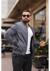 Resim Erkek Bomber Ceket K Gri Bndk 