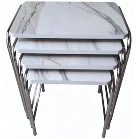 Resim Mermer Desenli Zigon Sehpa 4lü 