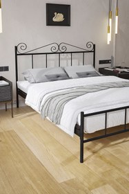 Resim FANO Paris Ferforje Karyola Siyah Çift Kişilik Metal Yatak 140x190, 140x200, 150x200, 160x200 
