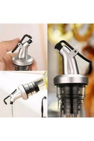 Resim Yenimiyeni 3'lü Kapaklı Şişe Ucu Servis Aparatı Yağdanlık Tıpa 