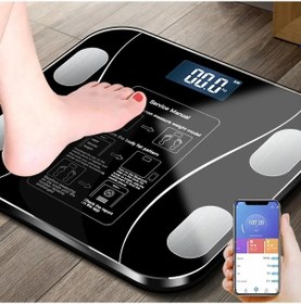 Resim Lunaev Yağ Ölçer Fonksiyonlu Dijital Baskül Elektronik Tartı Akıllı Bluetooth Lcd Dijital Ekran Ev V 